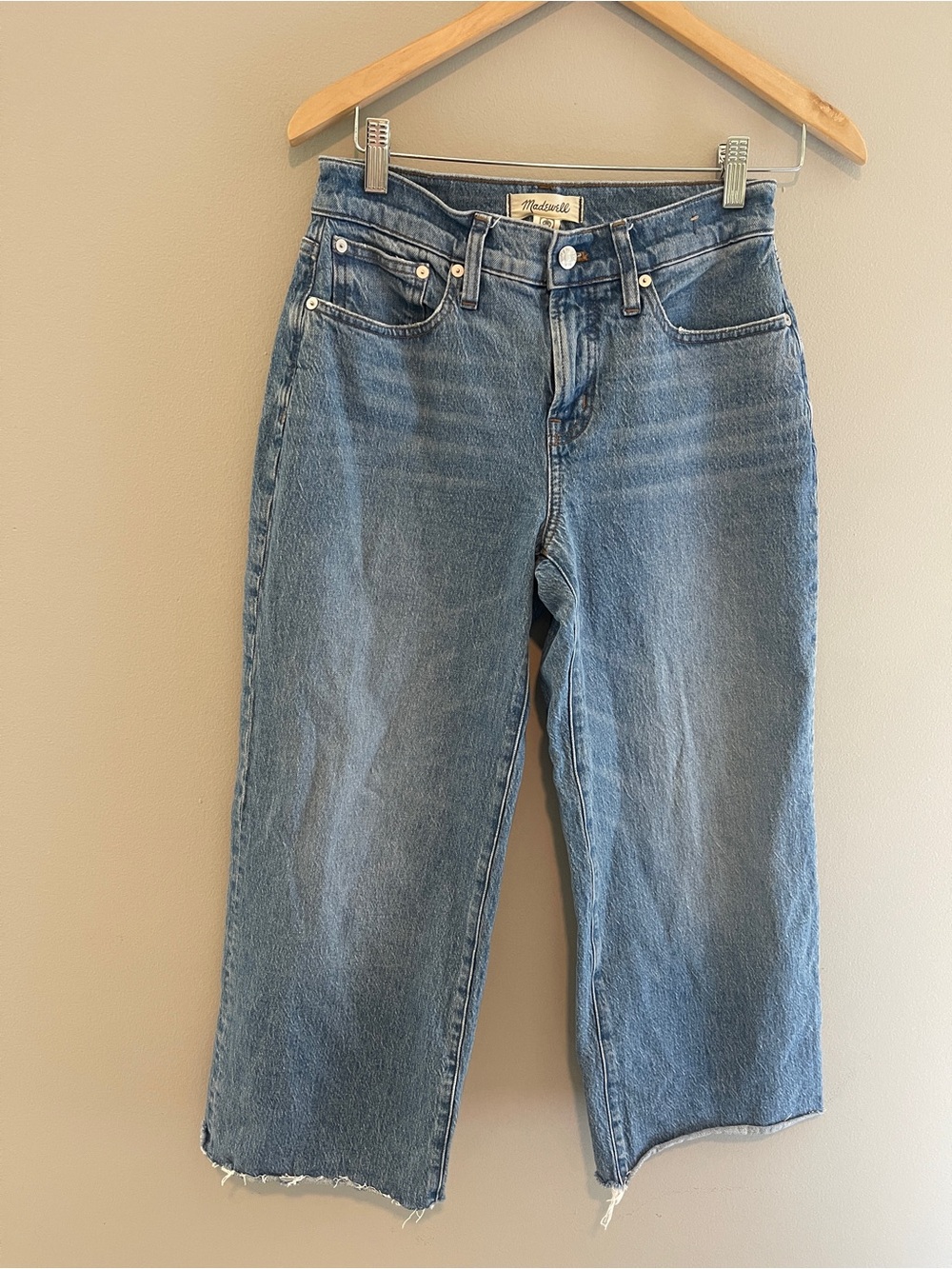 Madewell The Perfect Vintage Wide-Leg Jeans Size 26P Petite Raw Hem